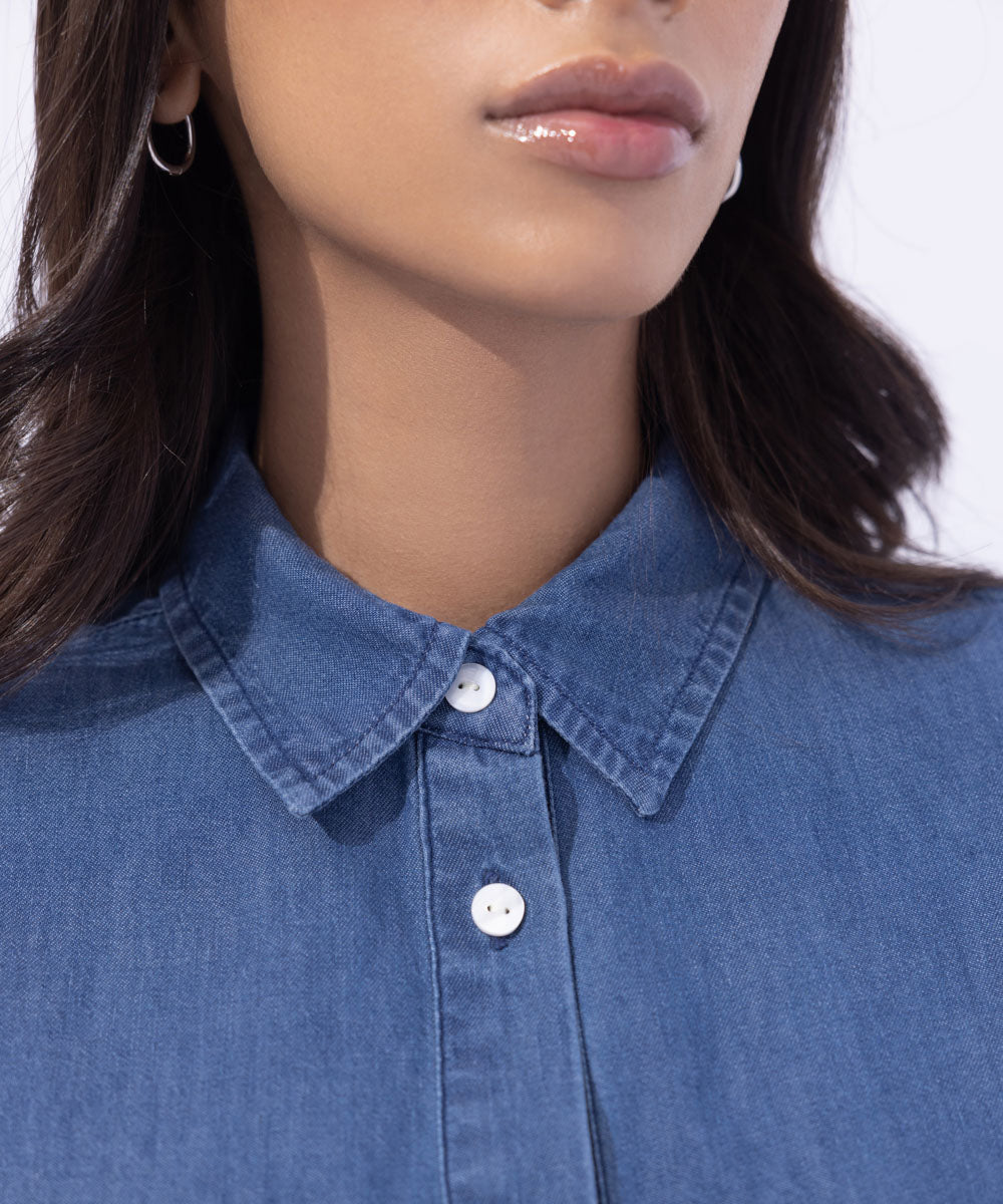 Women's Western Wear Blue Shirt