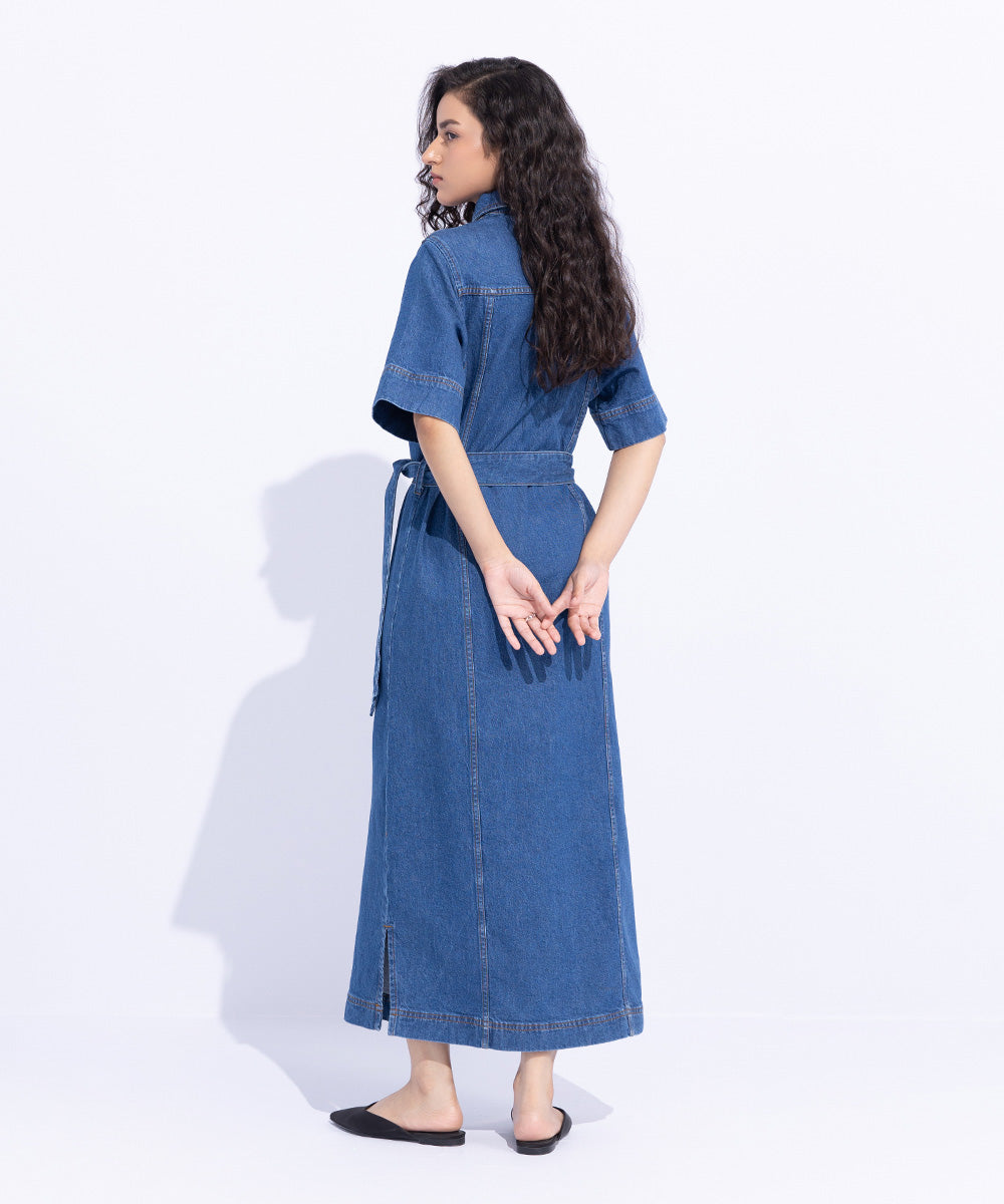 Women's Western Wear Blue Dress