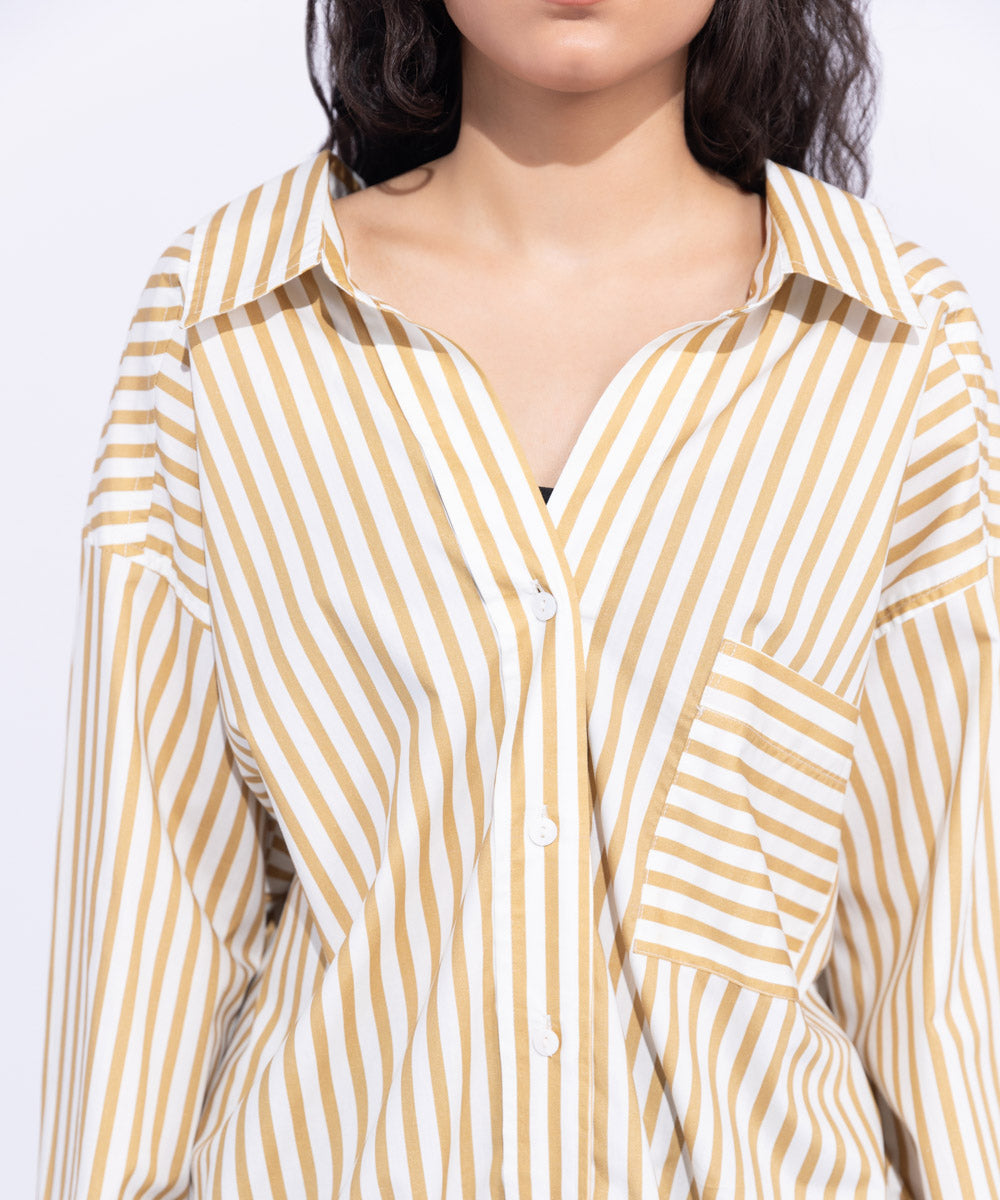 Women's Western Wear Yellow Button Down Shirt