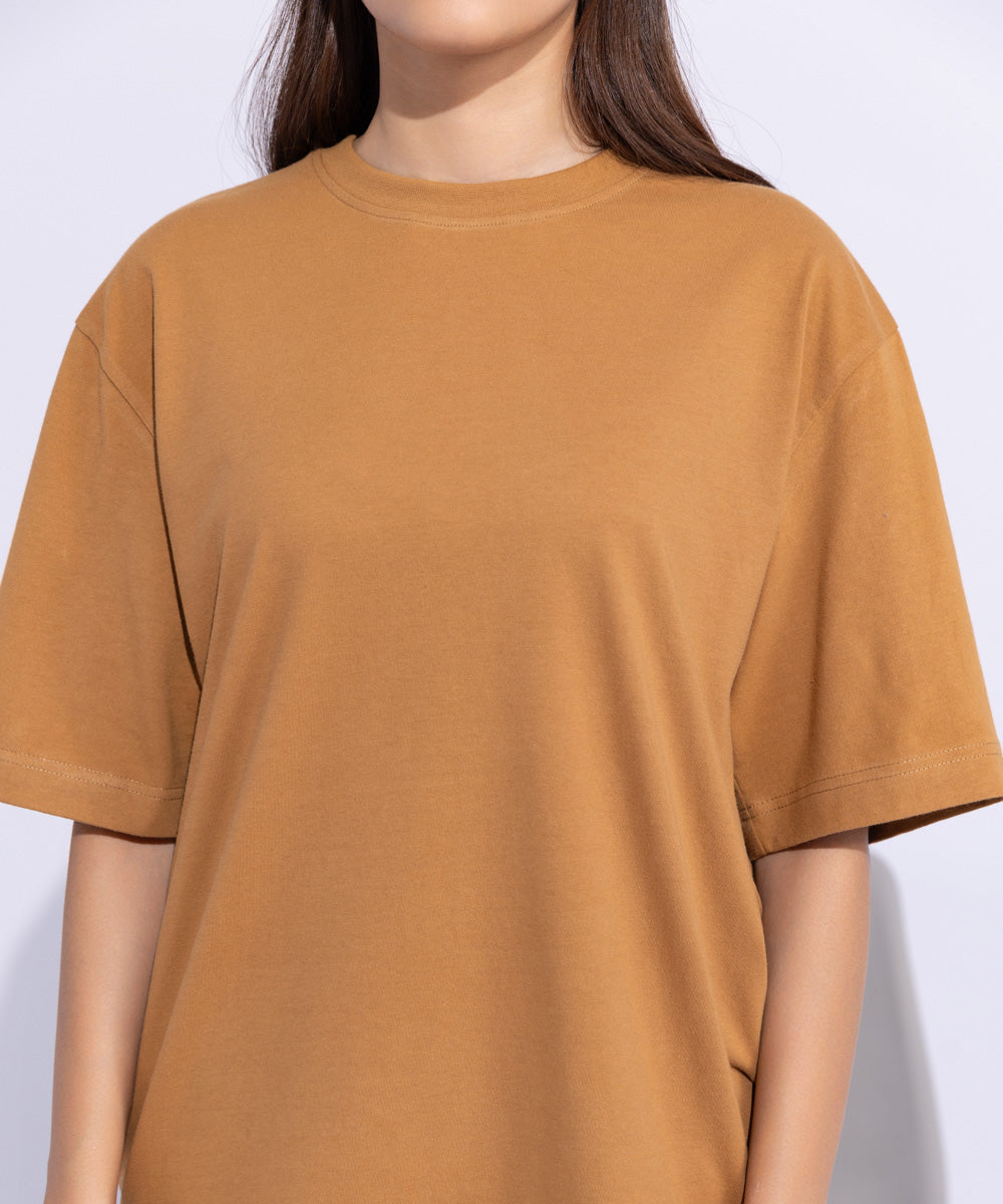 Women's Western Wear Brown Oversized T-Shirt