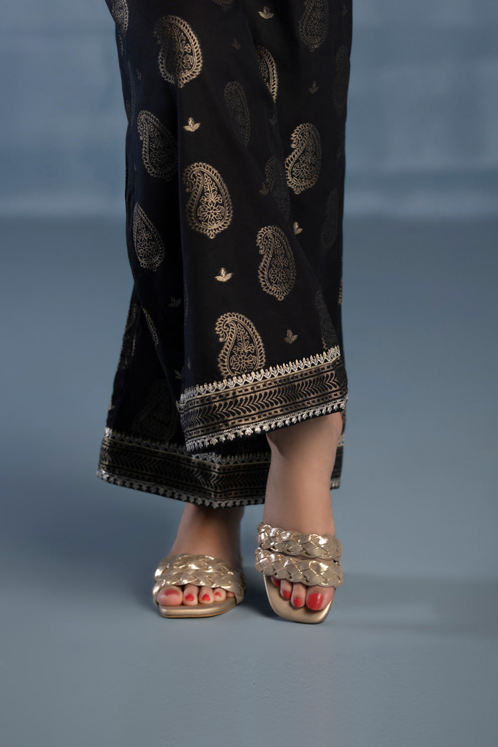 Womens Ready To Wear Embroidered Pants