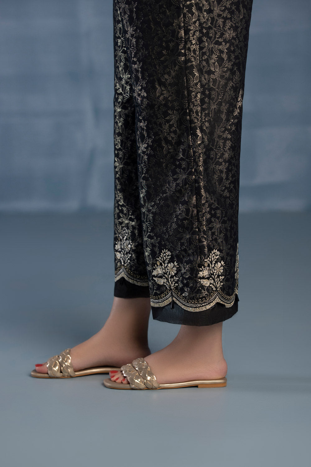 Womens Ready To Wear Embroidered Pants