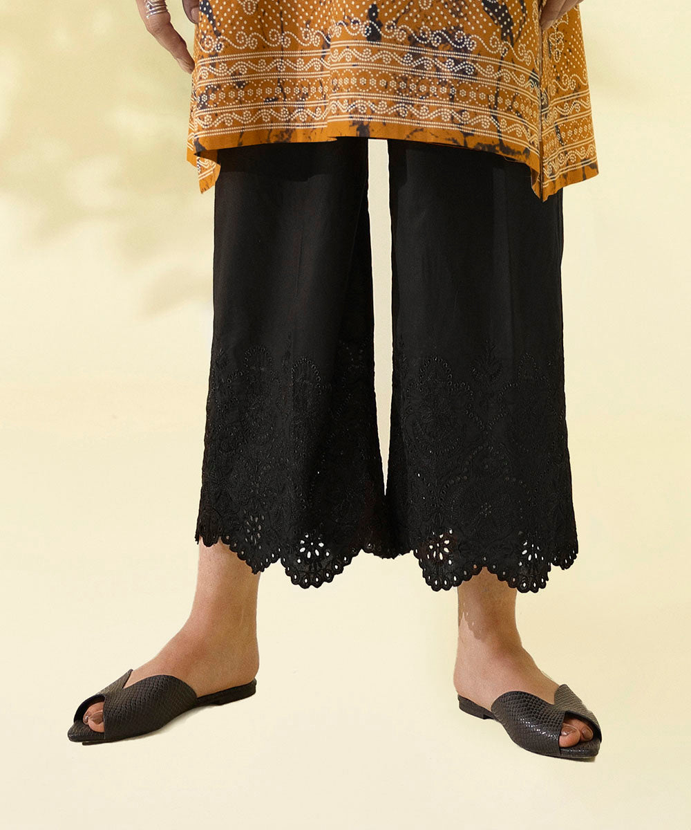 Women's Eid Embroidered Cambric Unstitched Trousers Only