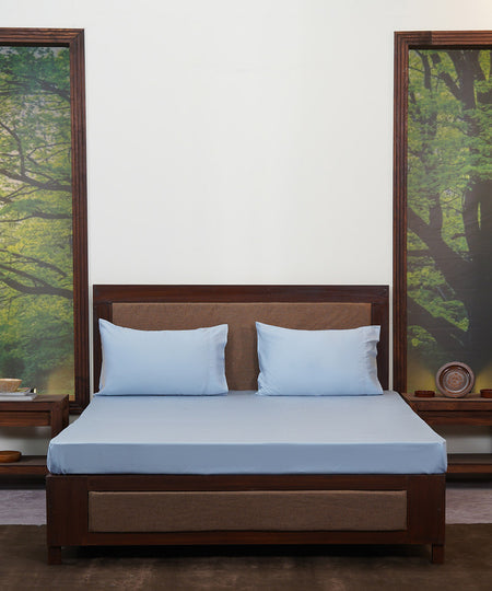 Tencel Blue Bed Sheet Sapphire Home