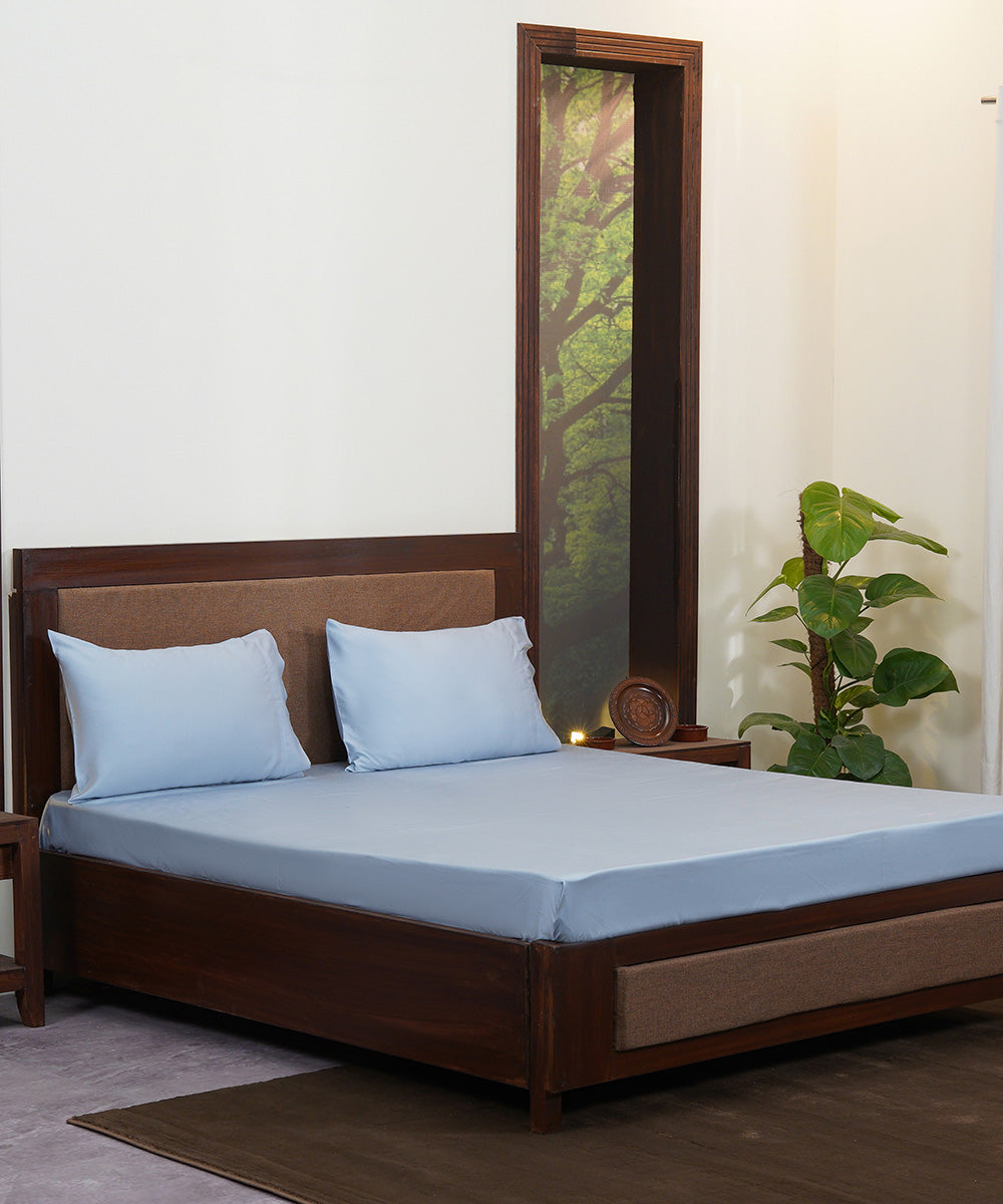 Tencel Blue Bed Sheet Sapphire Home