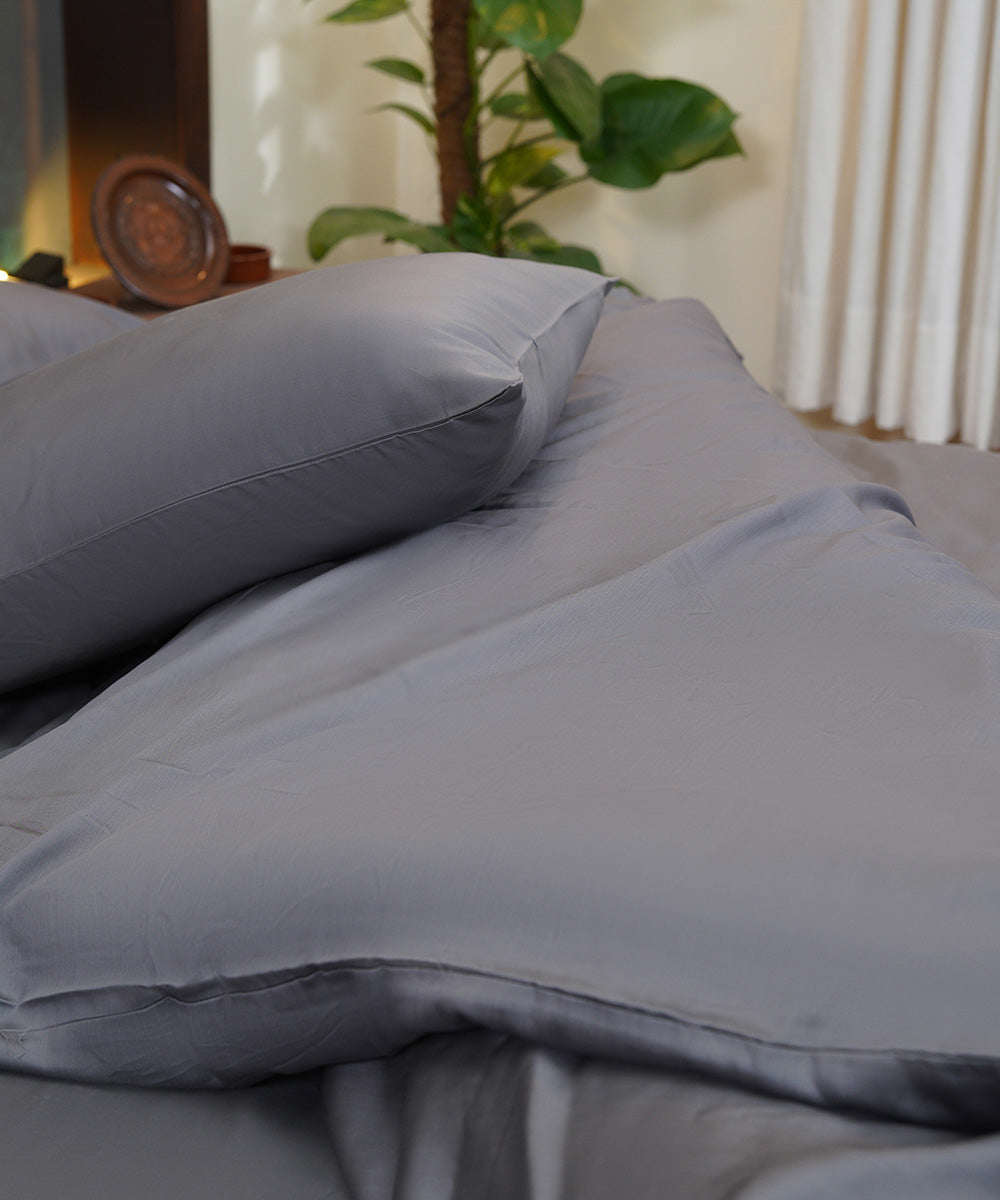 Tencel Grey Quilt Cover Sapphire Home