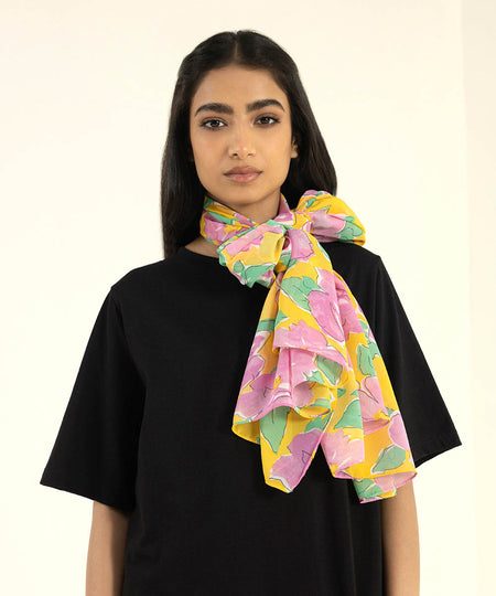 Womens Multi Polyester Printed West Scarf