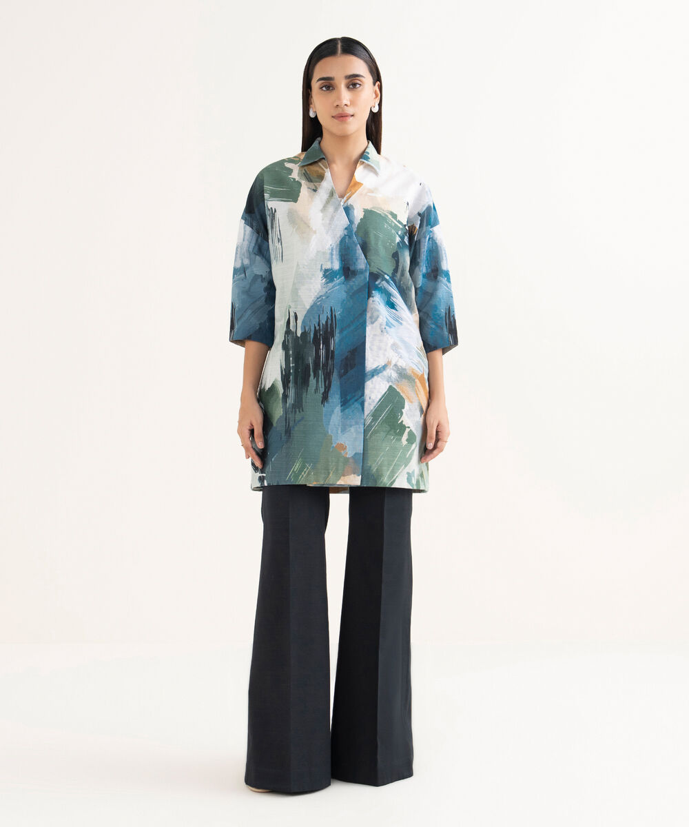 Women's Unstitched Khaddar Printed Multi Shirt