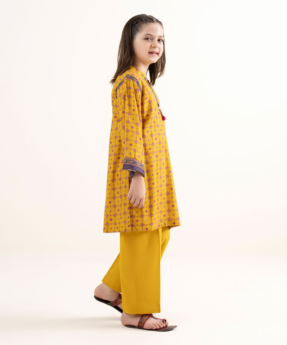 Girls Two Piece Printed Arabic Lawn Suit