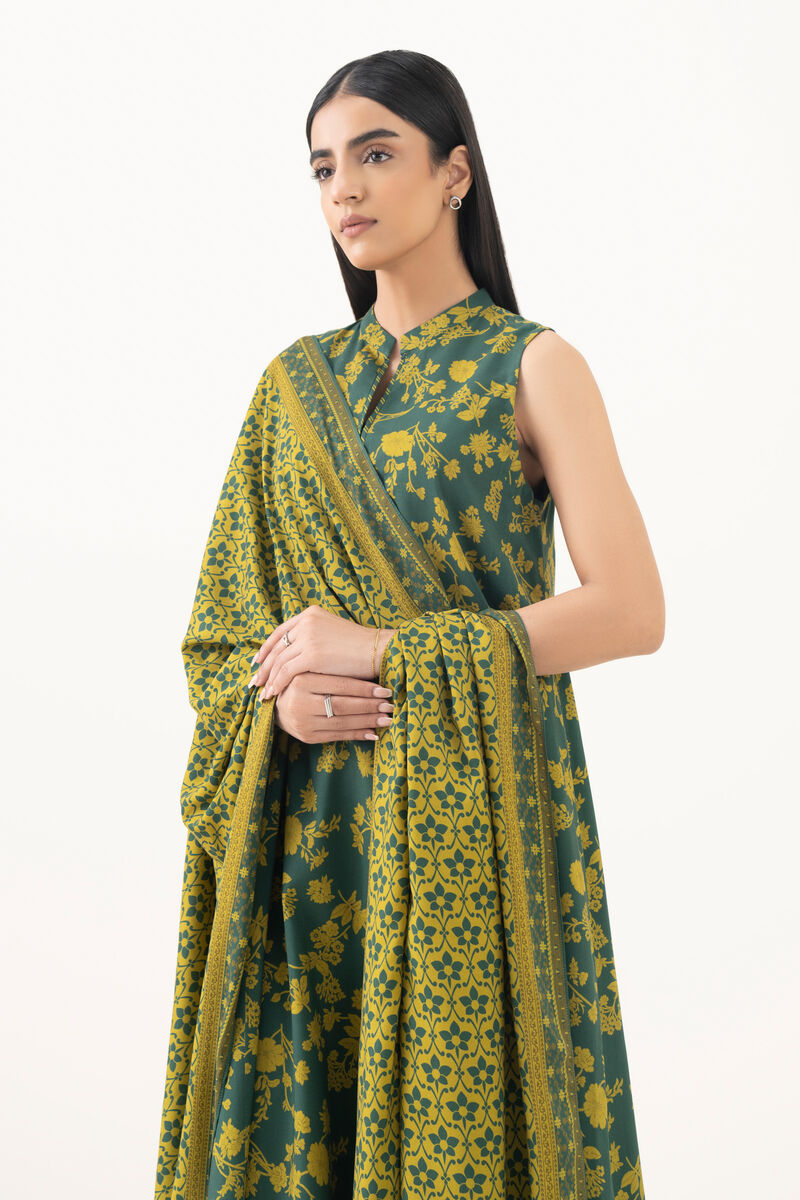 3 Piece - Printed Khaddar Suit