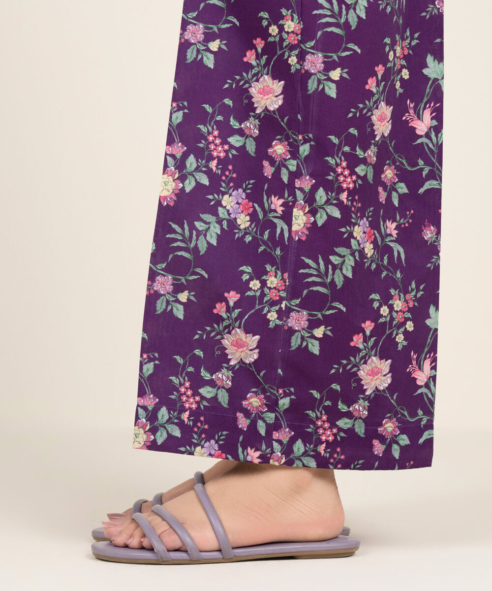 Women's RTW Cambric Printed Purple Culottes
