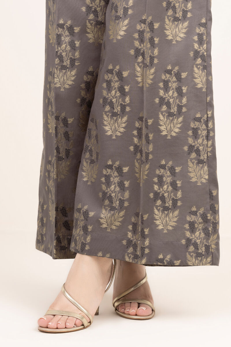 Solid Jacquard Flared Pants