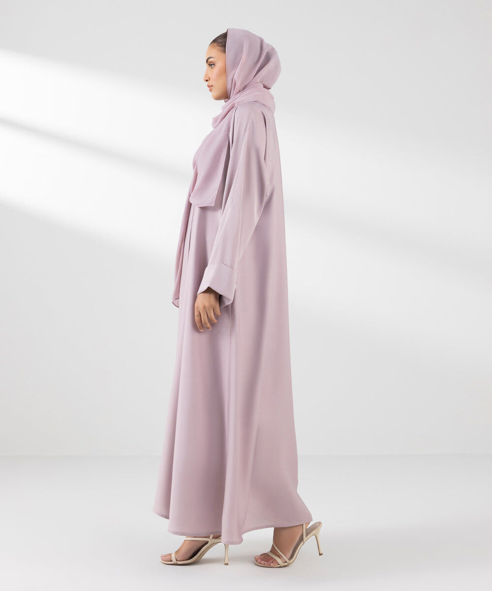 Woman - Purple Button Through Kimono Abaya