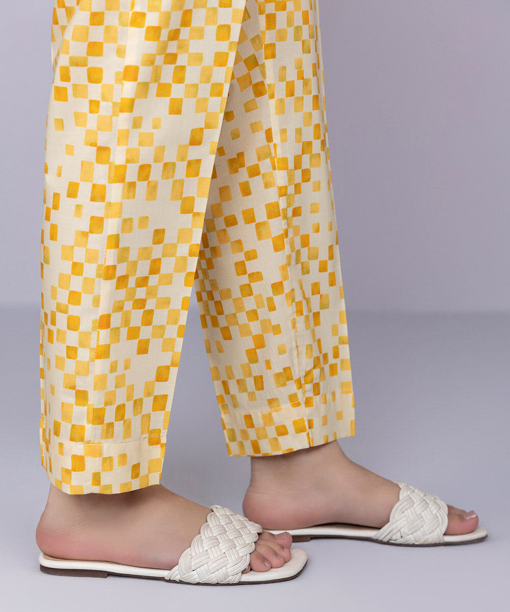 Women's Pret Cambric Yellow Cigarette Pants