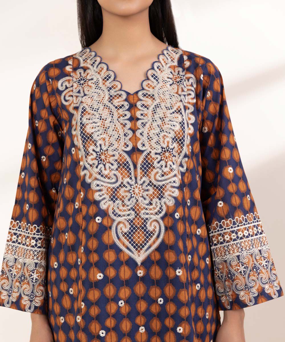Women's RTW Lawn Multi Embroidered Boxy Shirt