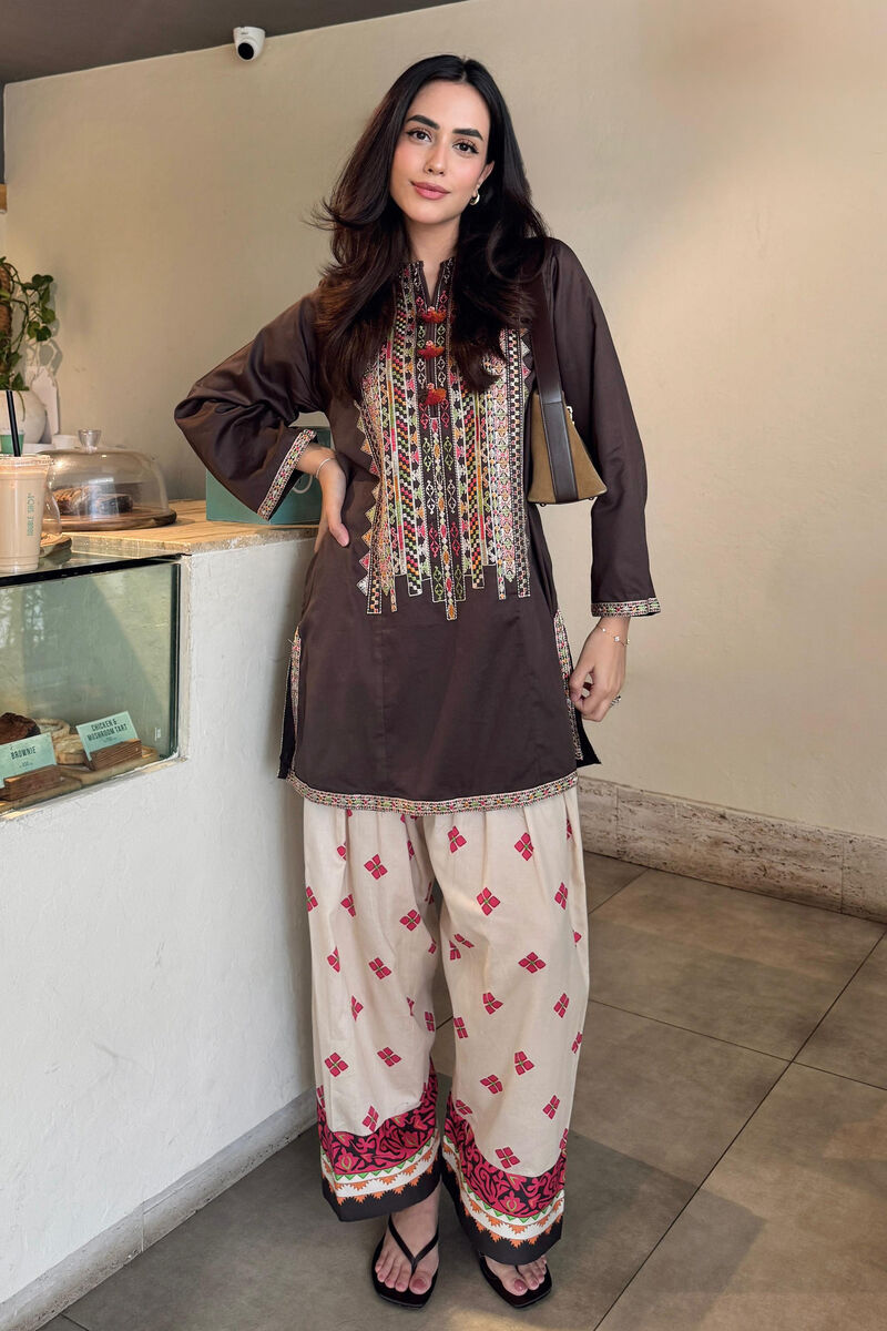 Embroidered Cotton Satin Shirt