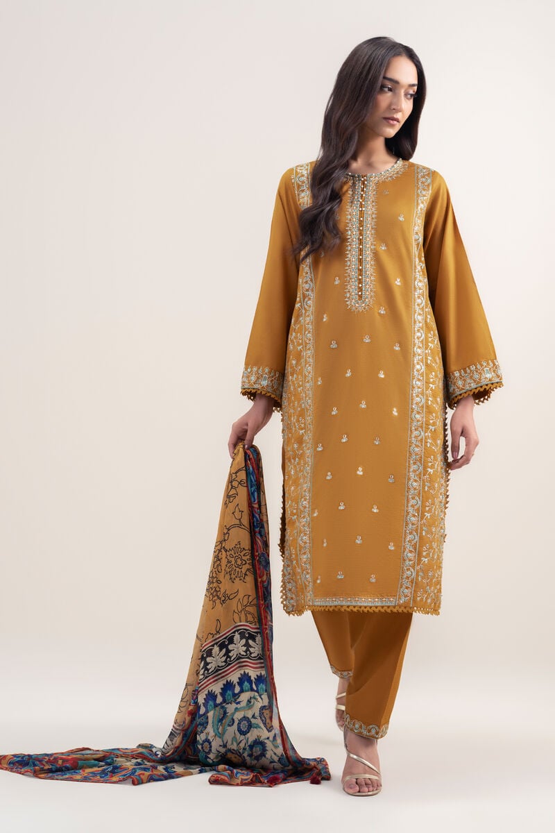 3 Piece - Embroidered Dobby Suit