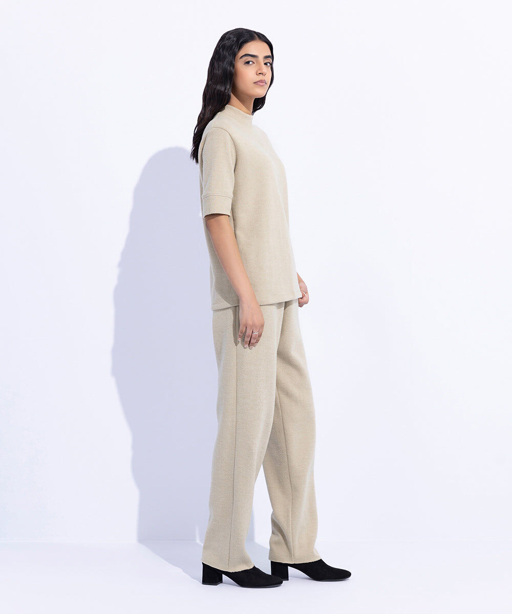 Woman - Off White Ribbed T-Shirt