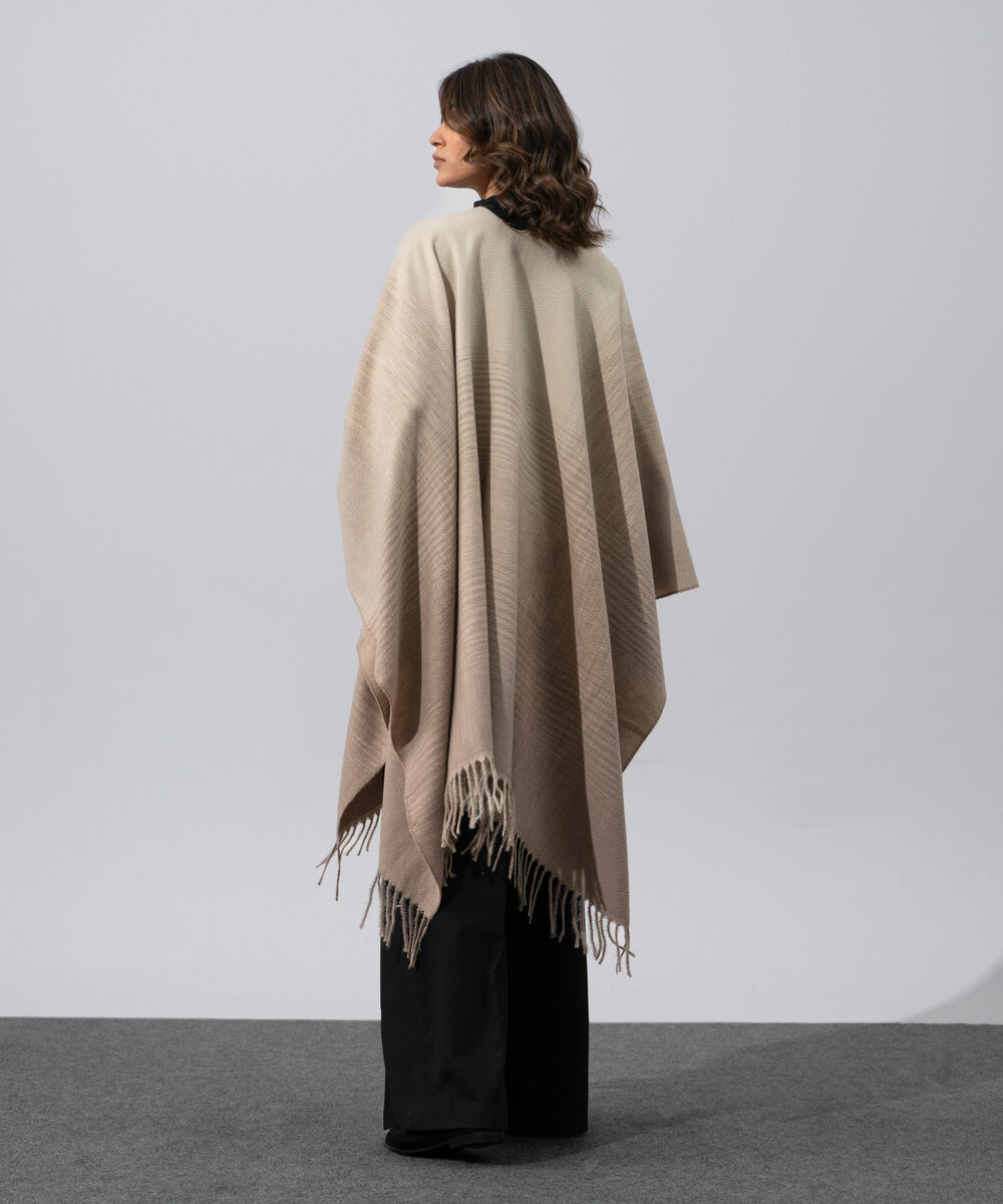 Women's Western Wear Beige Polyester Cape Shawl