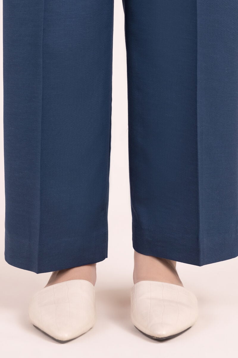 Textured Viscose Straight Pants