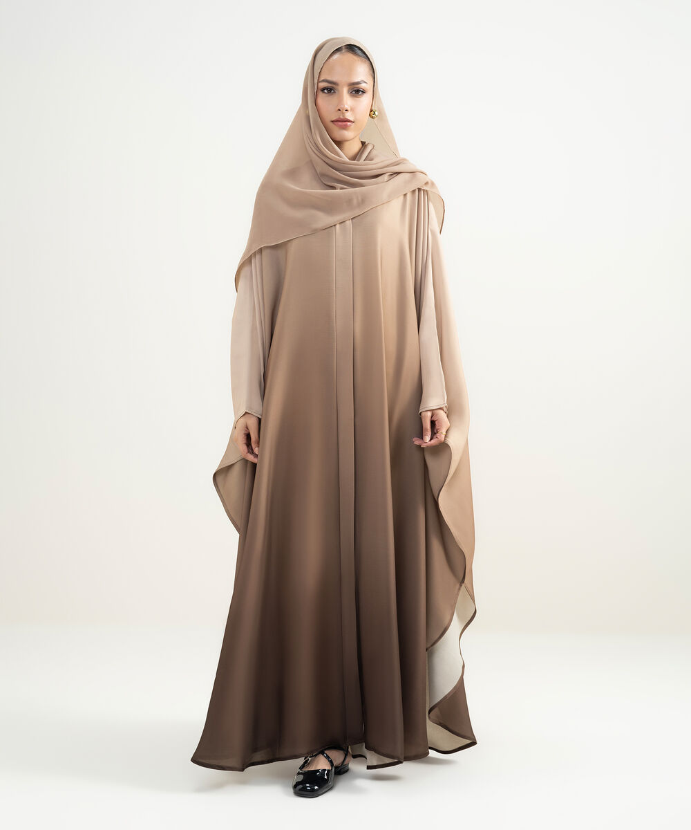 Women's Multi Gradient Kaftan Abaya Set.