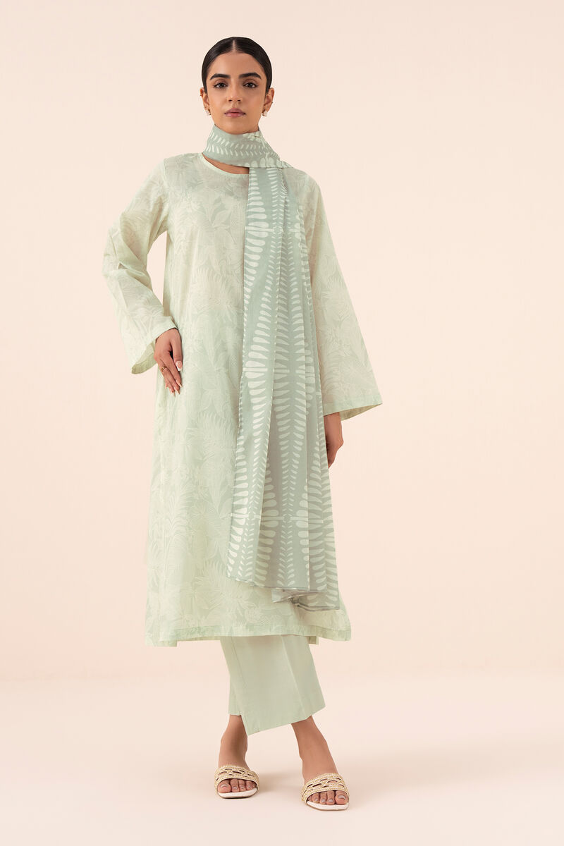 3 Piece - Printed Cotton Suit