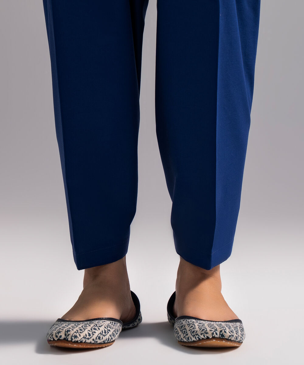Women's RTW Cambric Solid Dark Blue Shalwar