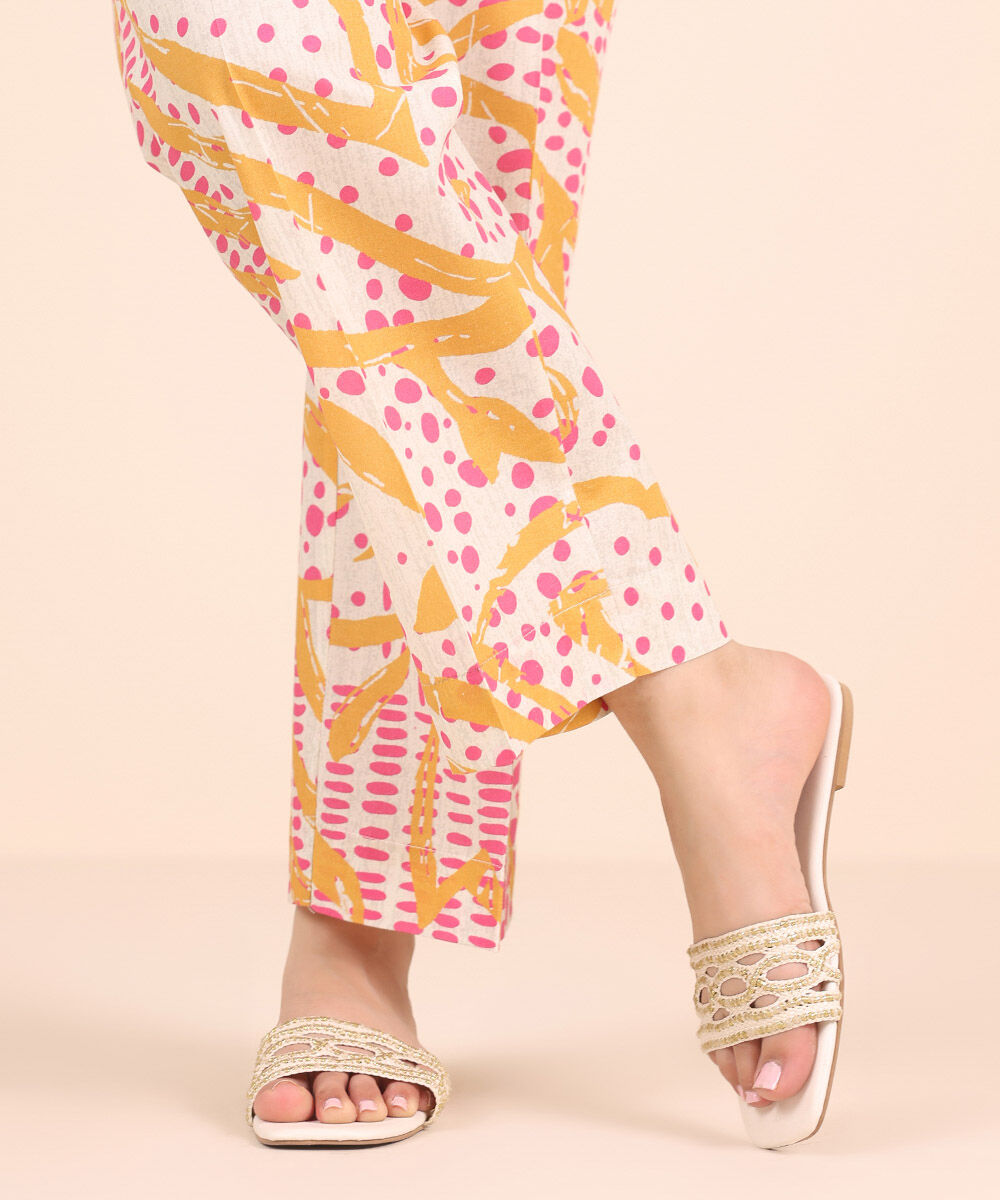 Women's RTW Cambric Multi Printed Straight Pants