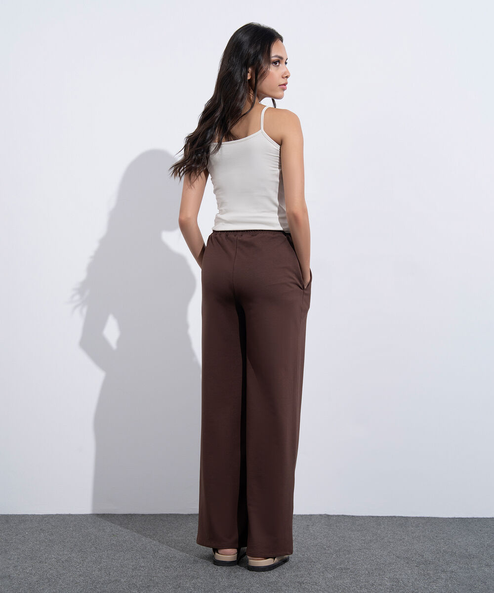 Women's Western Wear Brown Pull On Summer Terry Trousers