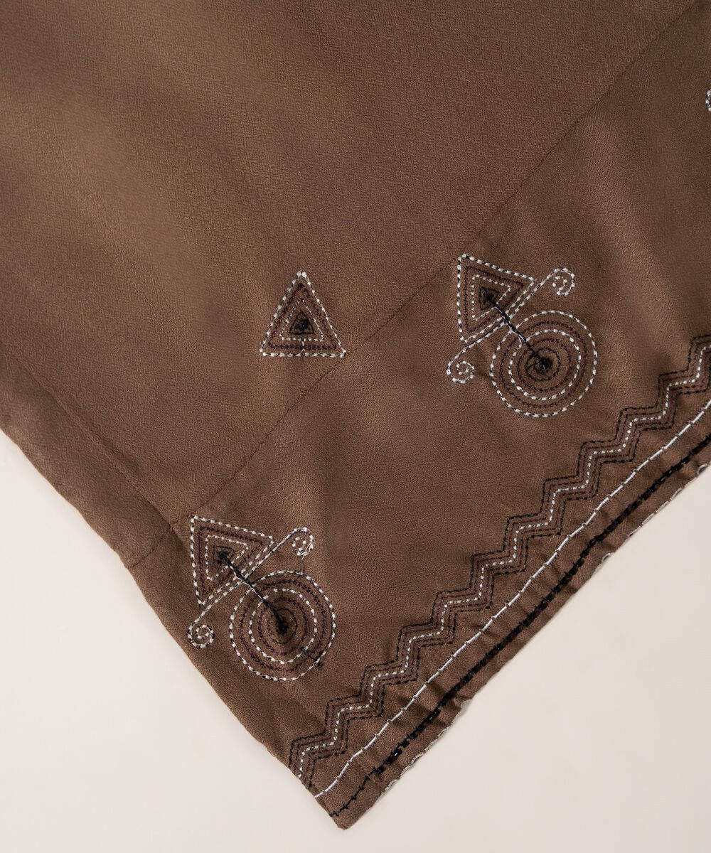 Women's RTW Poly Viscose Solid Brown Shawl