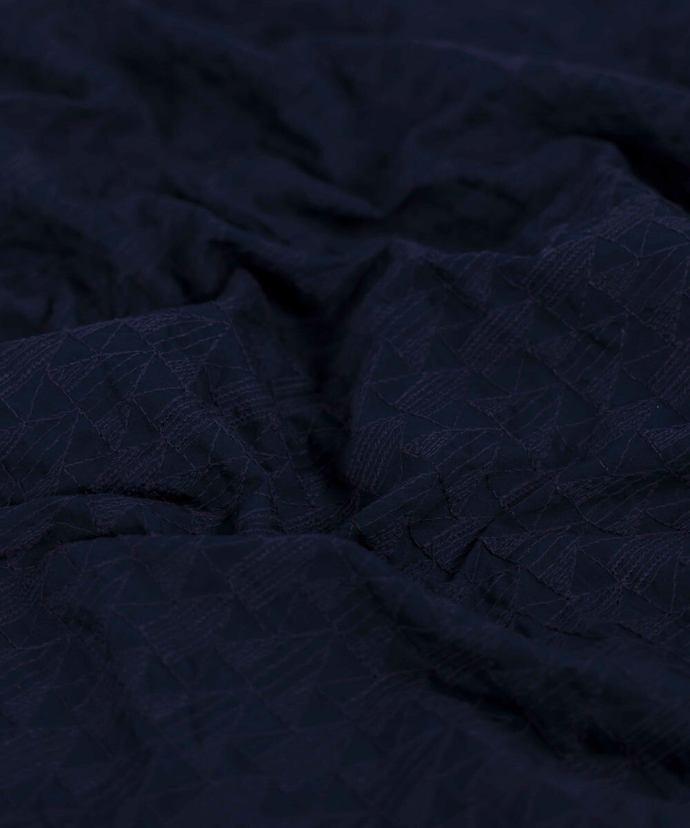 Man - Blue Cotton Schiffli Embroidered Kurta