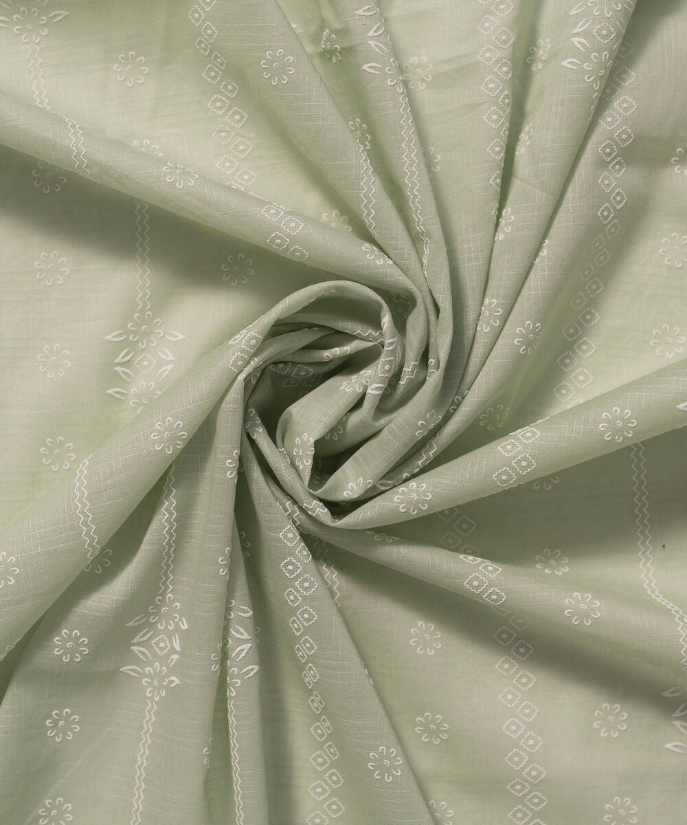 Textured Voile Printed Green Dupatta