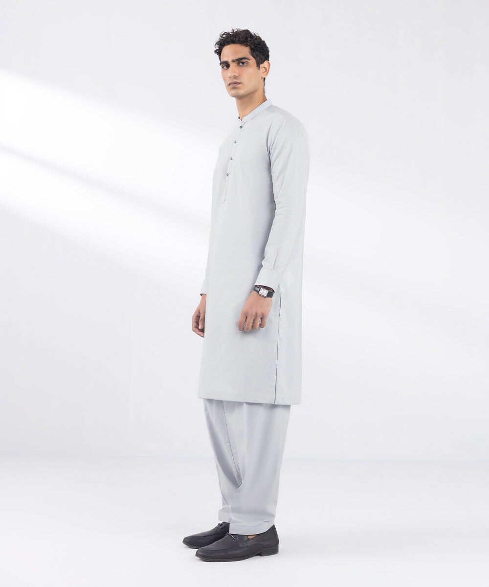 Men's Wash and Wear White Kurta Shalwar