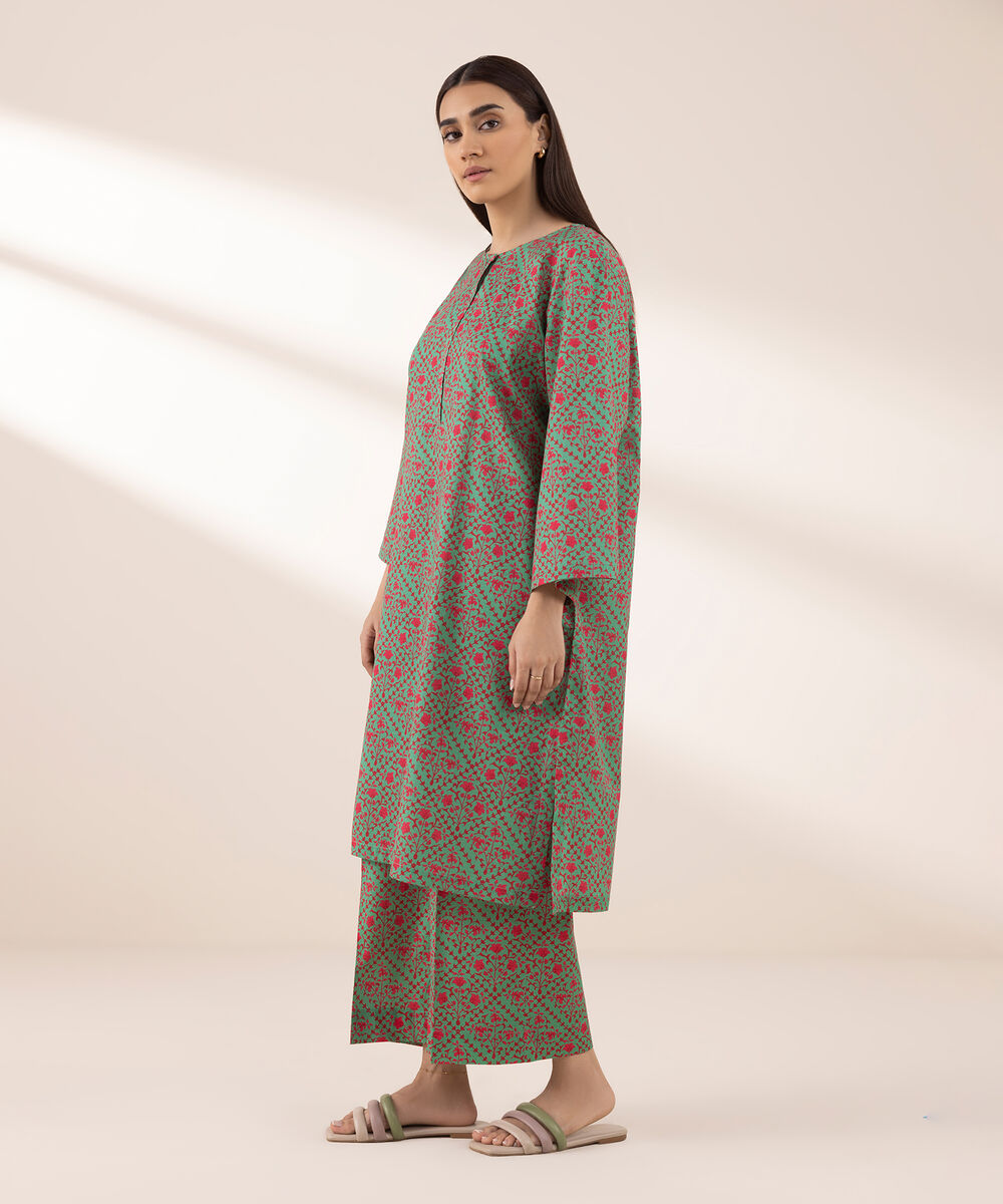 Women's RTW Dobby Multi Printed A-Line Shirt