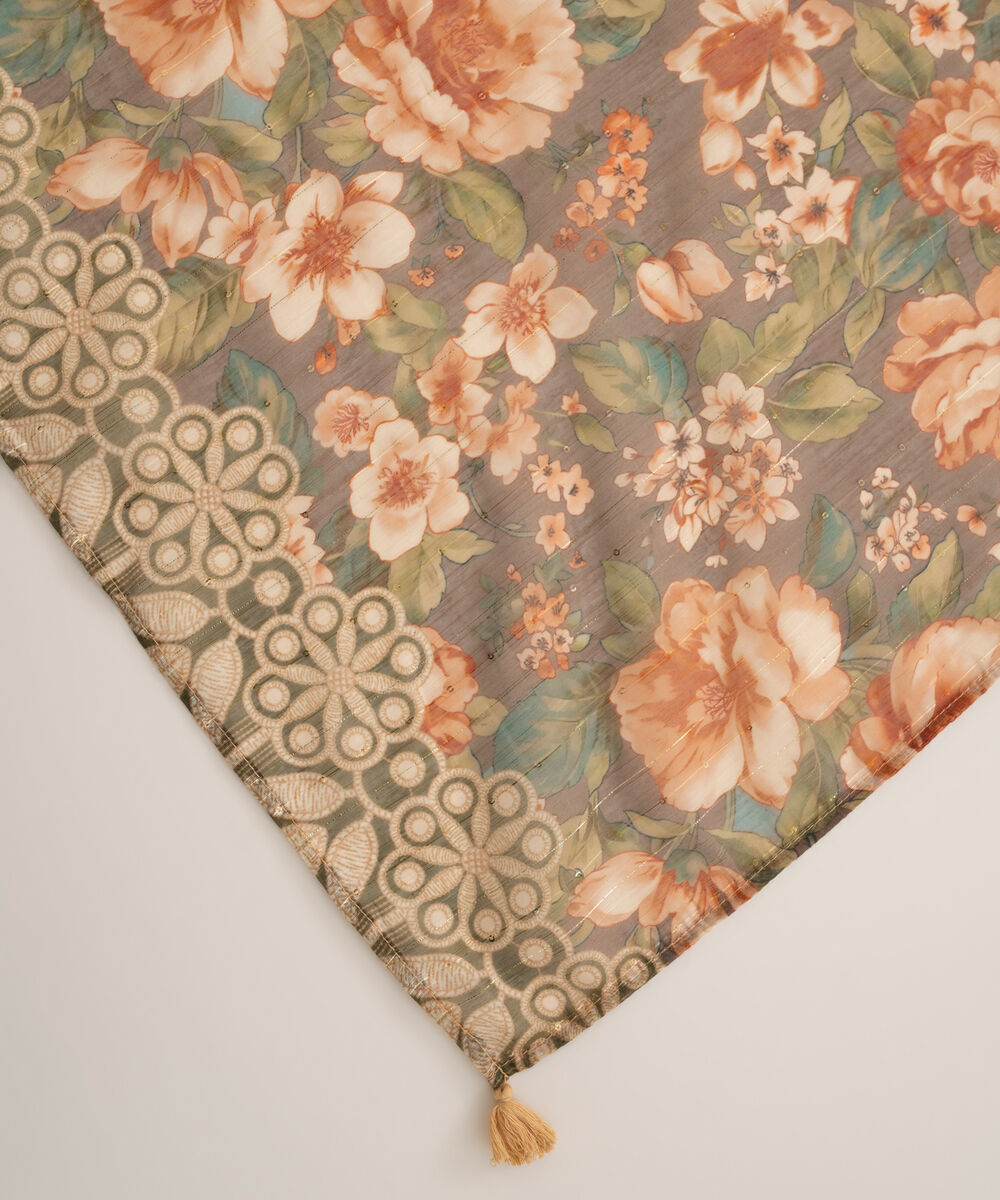 Women's RTW Manaar Brown Printed  Dupatta