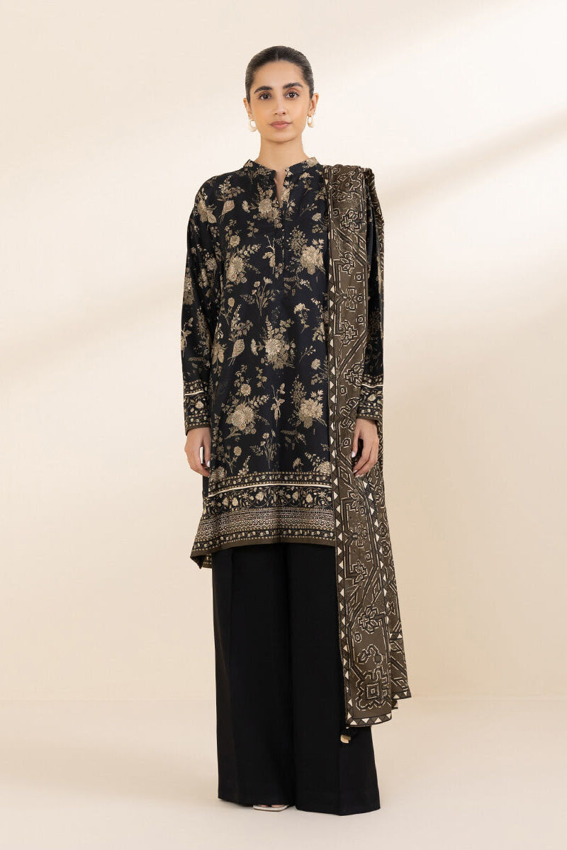 3 Piece - Printed Linen Suit