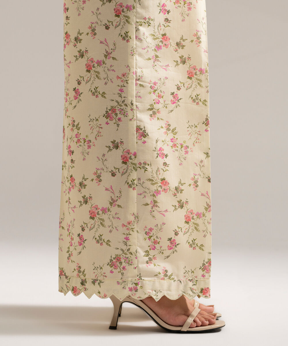 Women's RTW Cambric Printed Pale Yellow Culottes