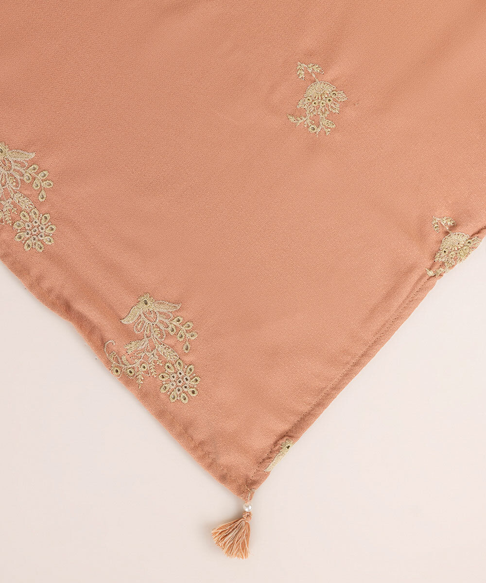Woman - Pink Embroidered Blended Shawl