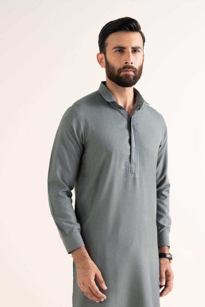 Embroidered Wash & Wear Suit