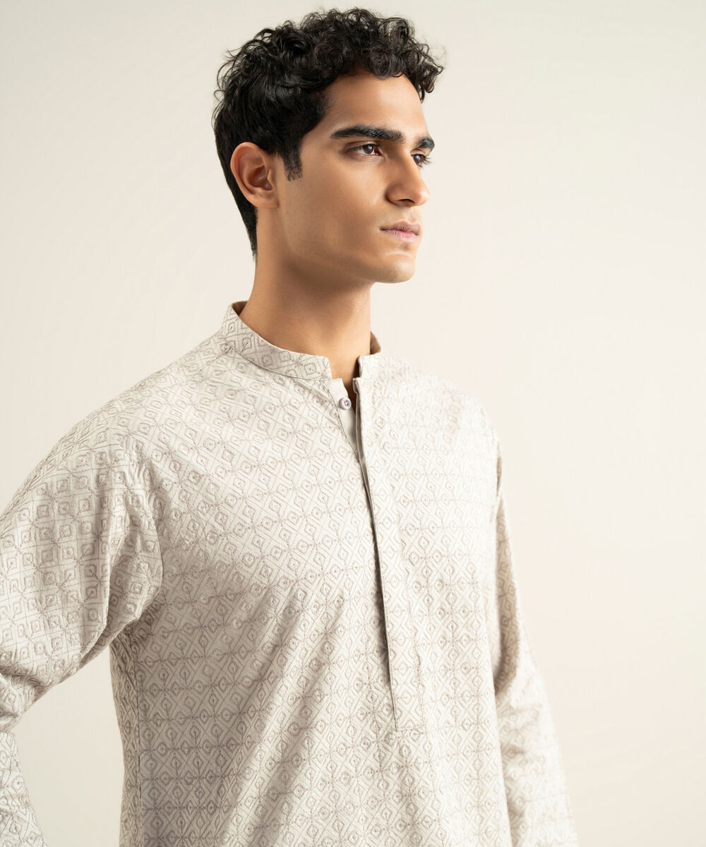 Men's beige 100% Cotton Kurta Trouser