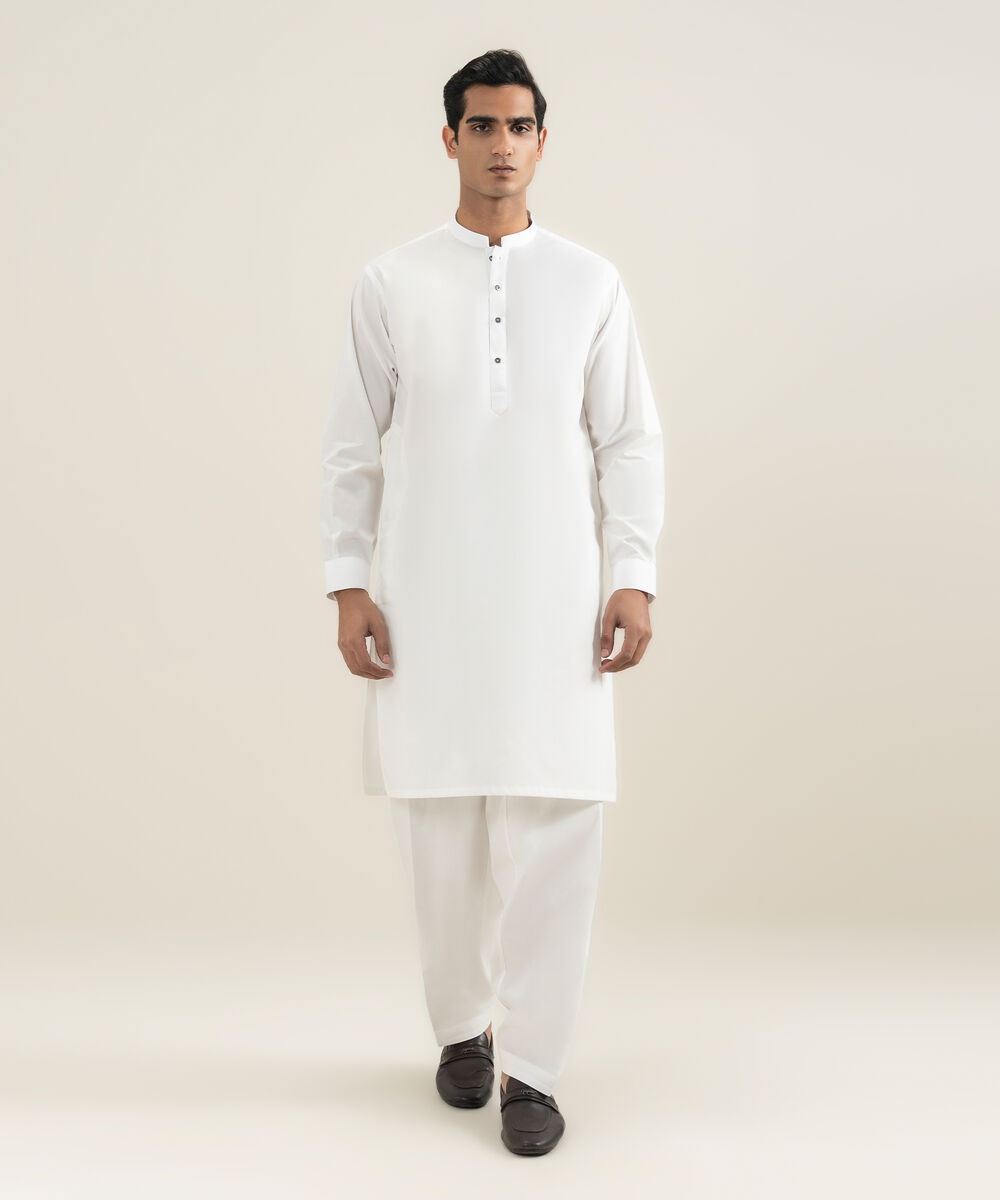 Men's Stitched Off White Kurta Shalwar
