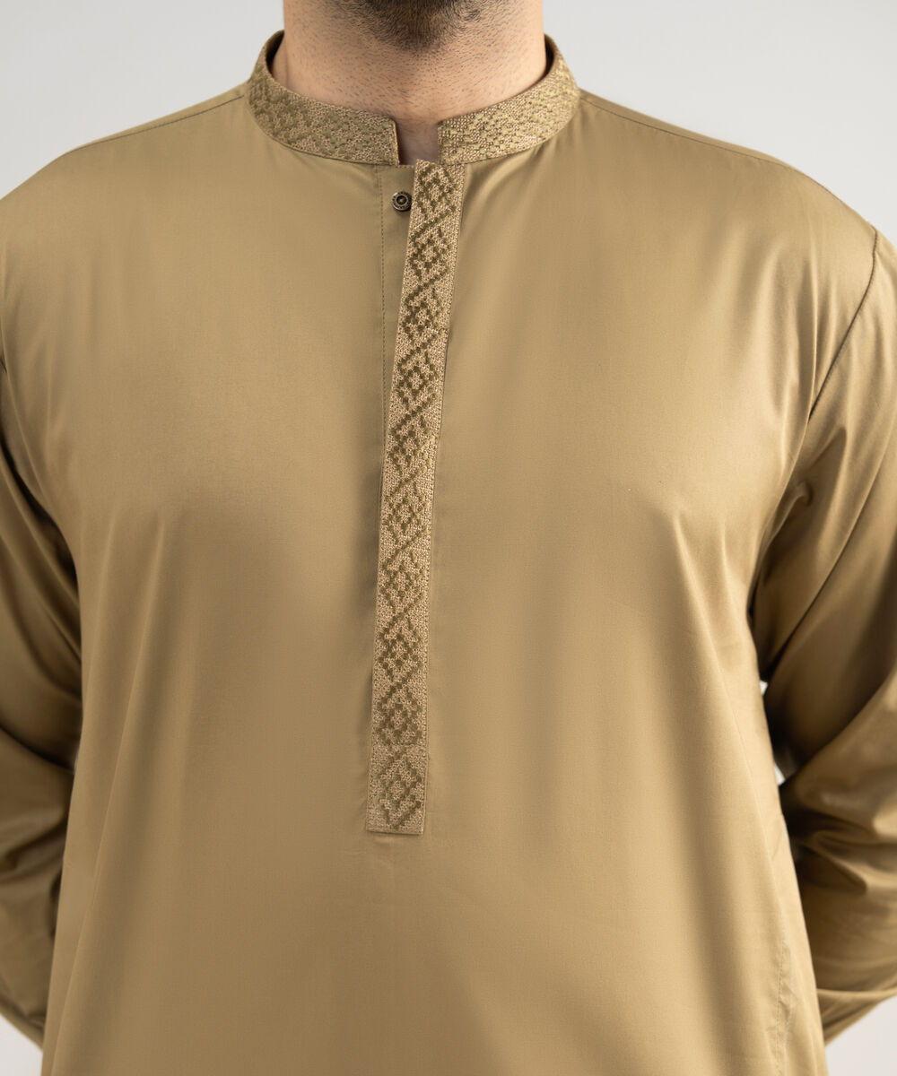 Men's Stitched Premium Cotton Khaki Suit