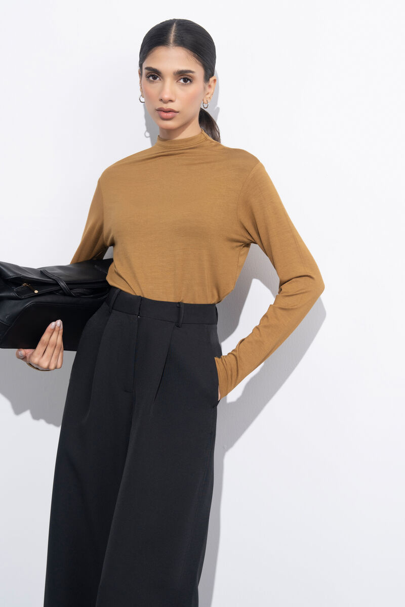 High Neck Fitted Top