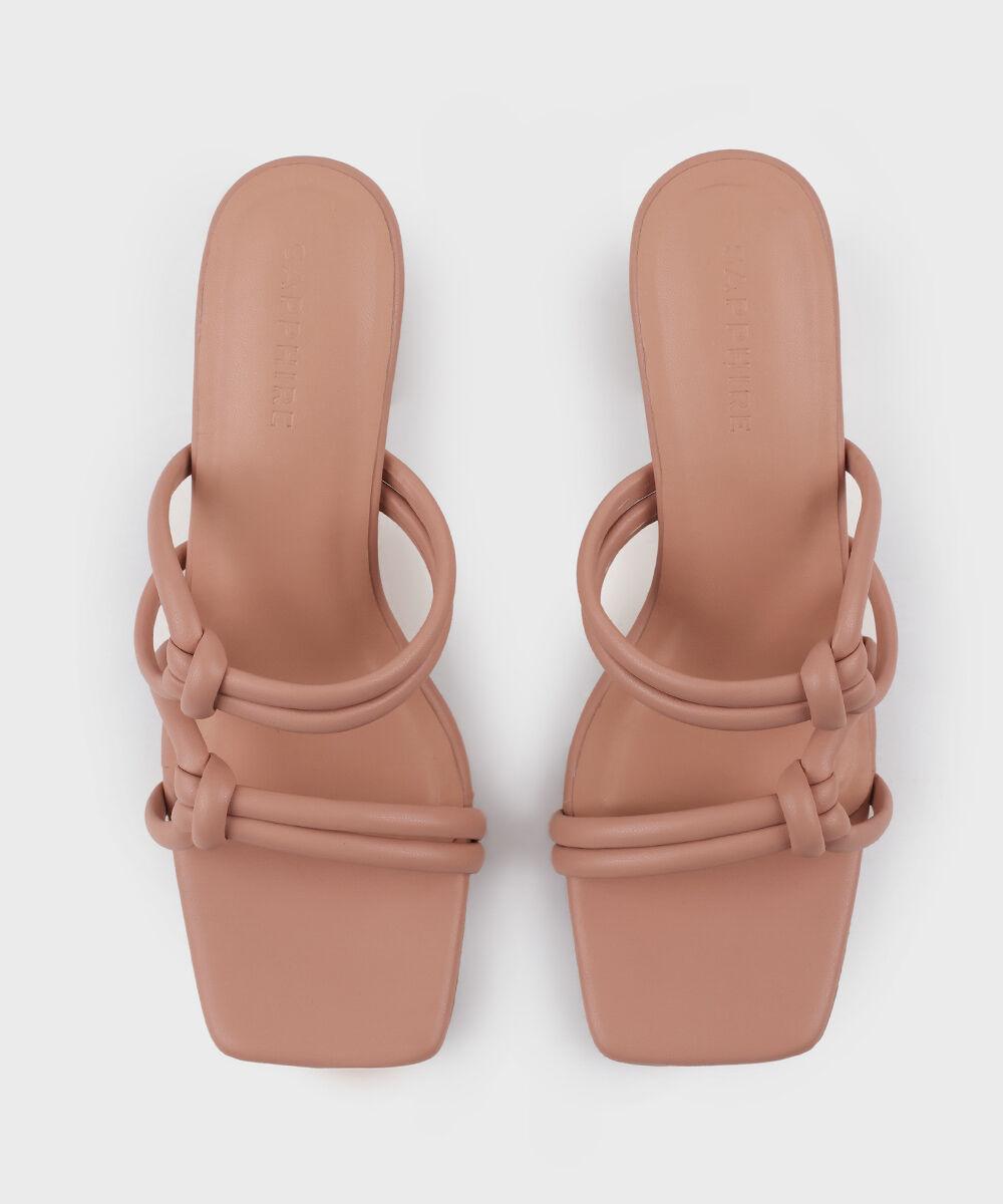 Woman - Pink Knot Detail Block Heels