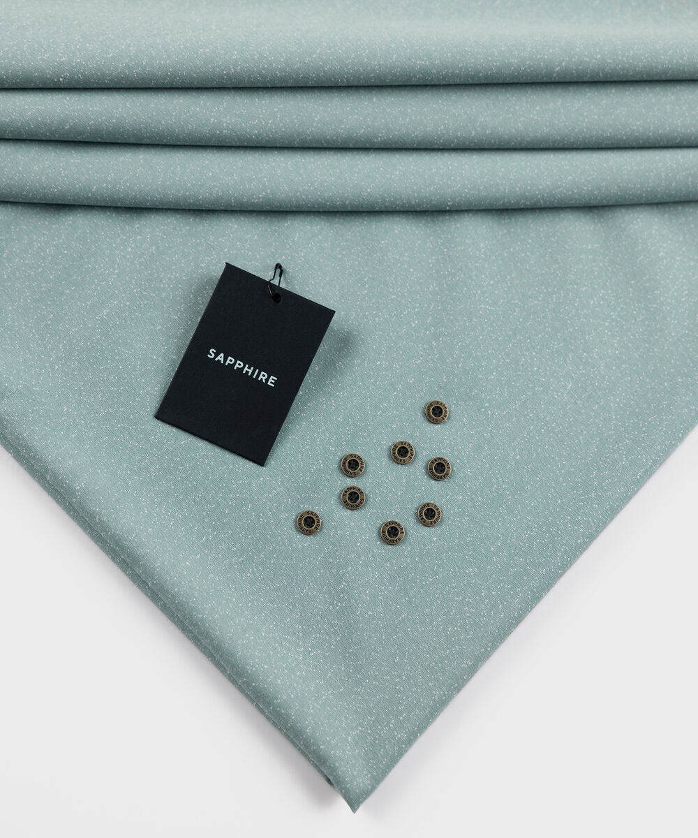 Men's Unstitched Two-Piece Luxury Pima Cotton Sea Green Suit.