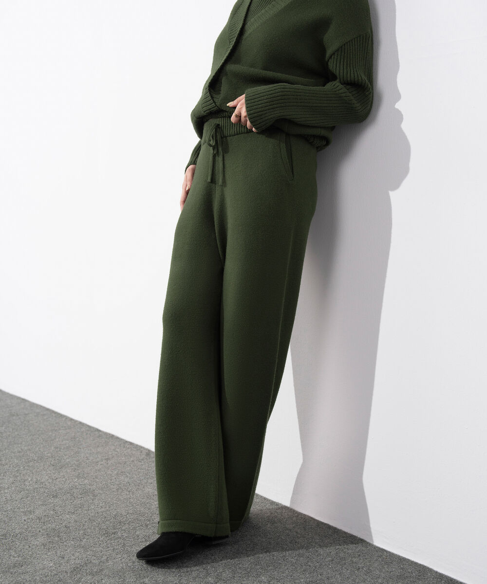 Women's Western Wear Olive Green Pull On Long Knit Trouser