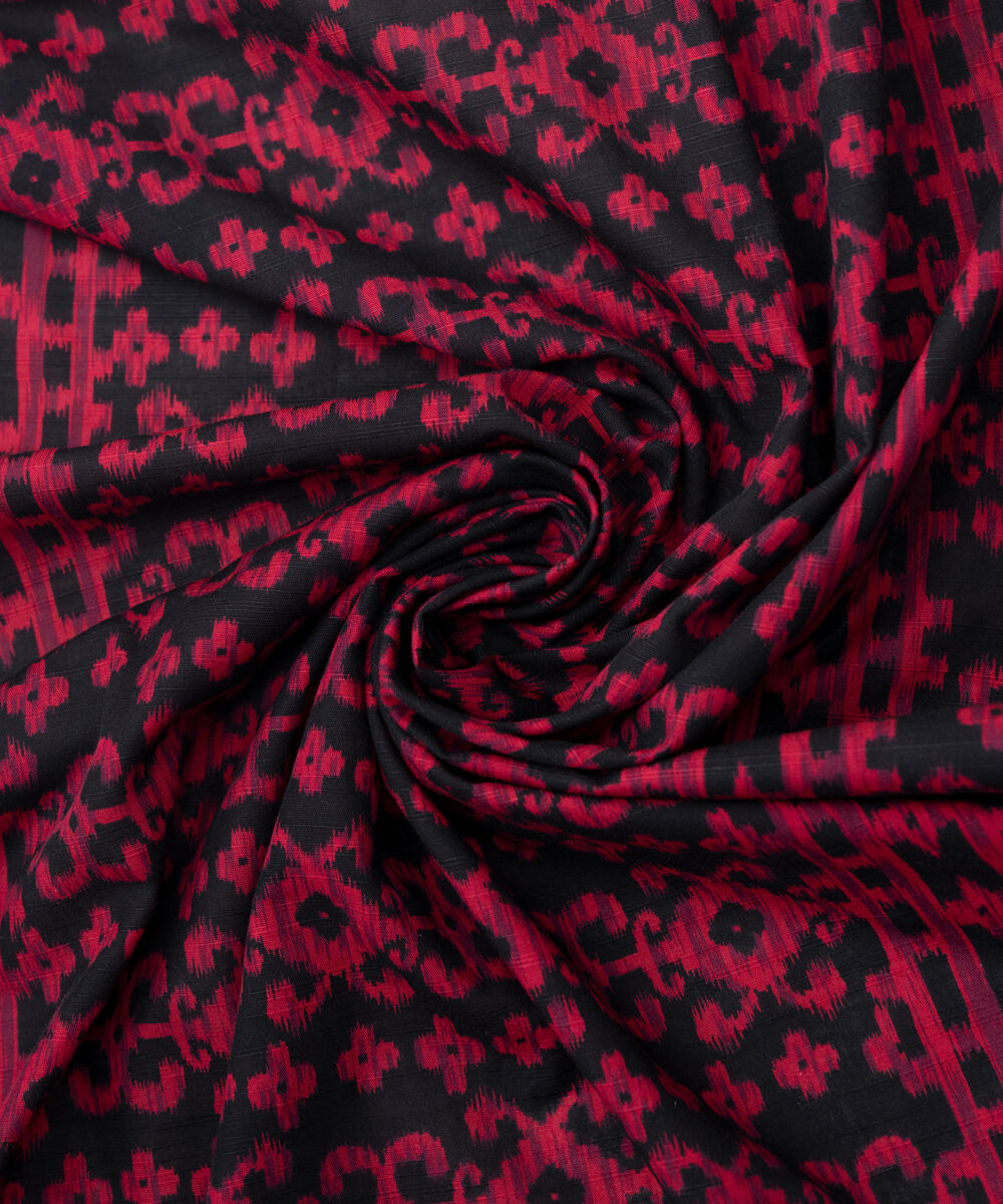 Light Khaddar Printed Black Dupatta