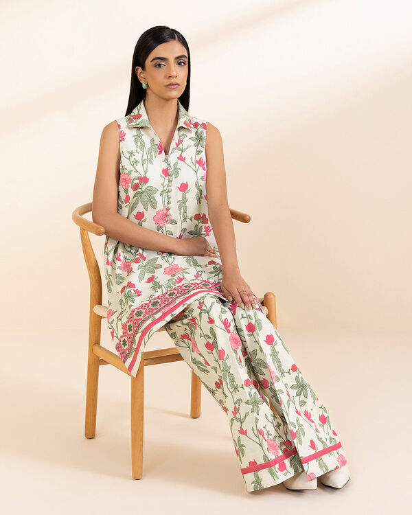 2 Piece - Embroidered Light Khaddar Suit