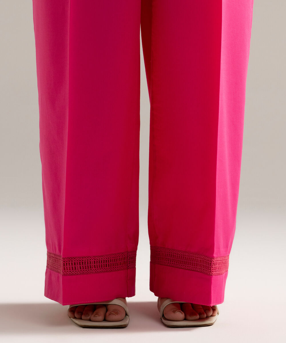 Women's RTW Cambric Solid Pink Culottes