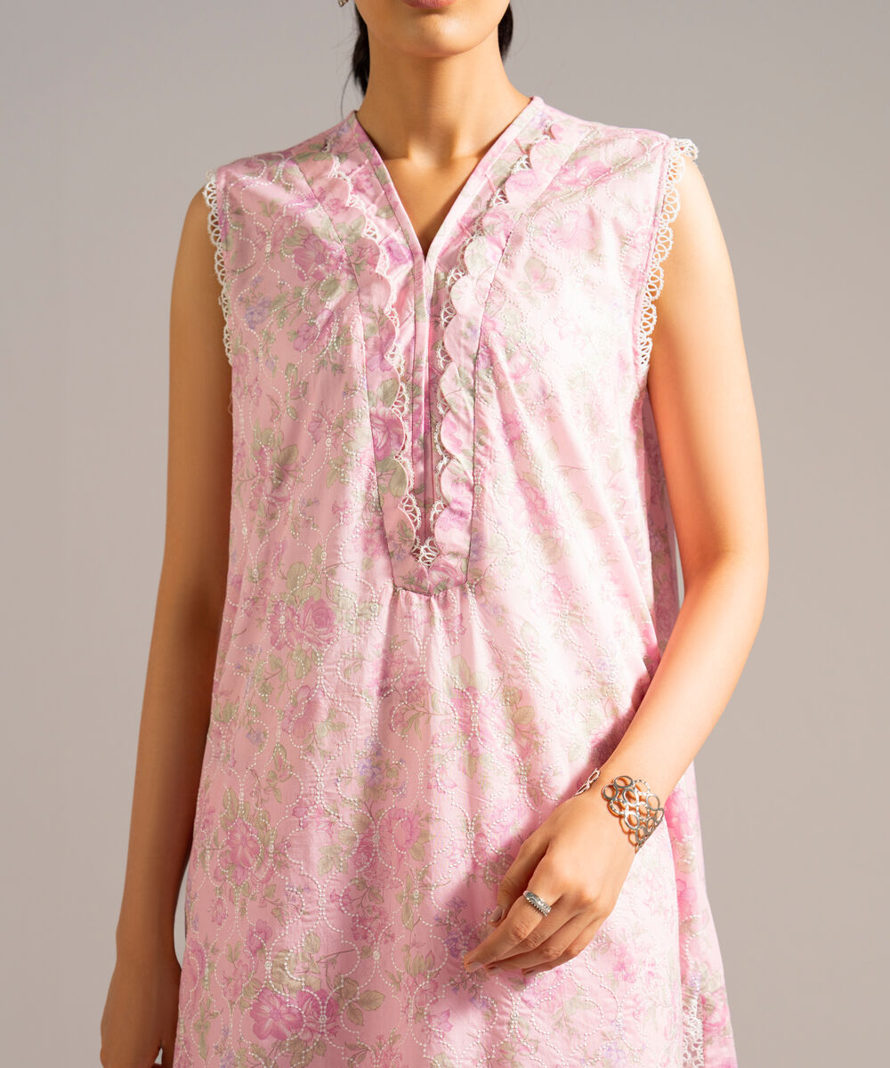 Women's RTW Lawn Embroidered Pink 2 Piece Suit